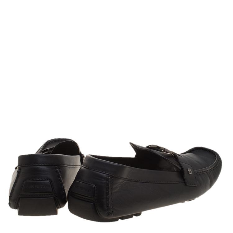 Pre Owned Louis Vuitton Black Leather Monte Carlo Loafers Size 46