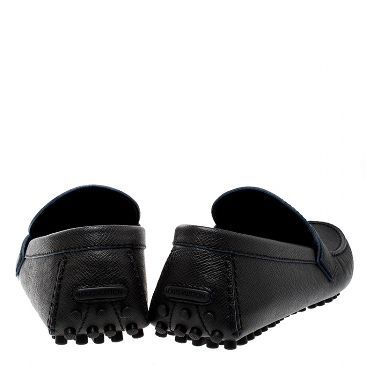 Pre Owned Louis Vuitton Black Leather Hockenheim Loafers Size 43