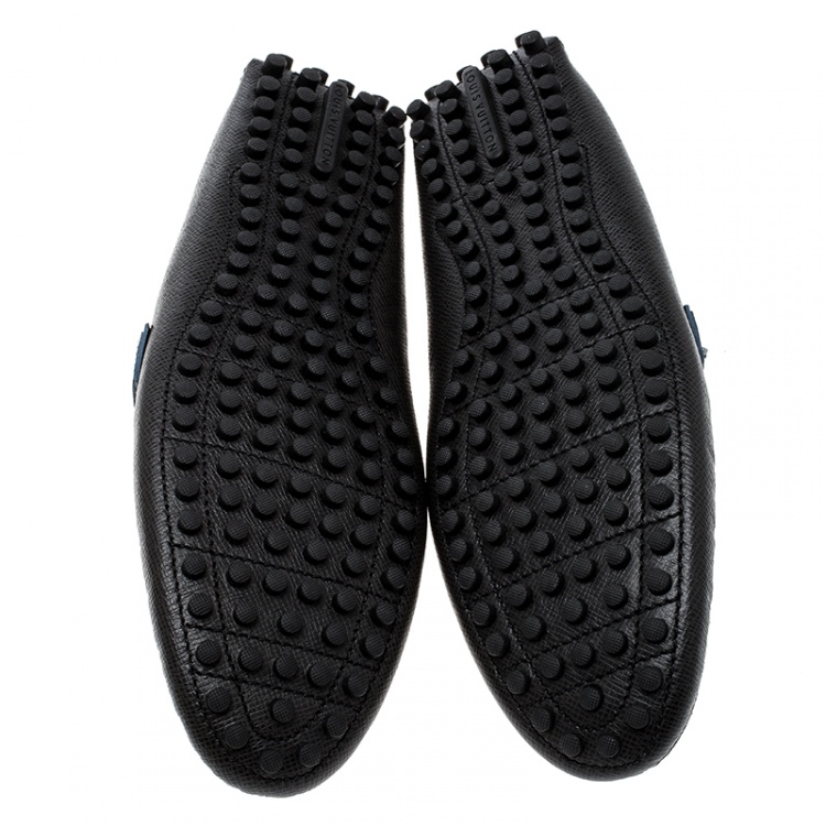 Pre Owned Louis Vuitton Black Leather Hockenheim Loafers Size 43