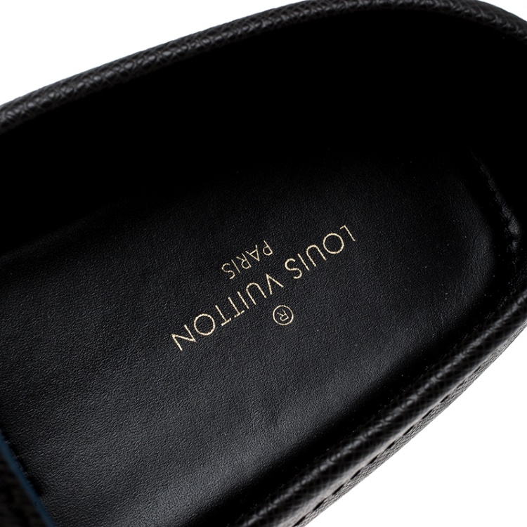 Pre Owned Louis Vuitton Black Leather Hockenheim Loafers Size 43