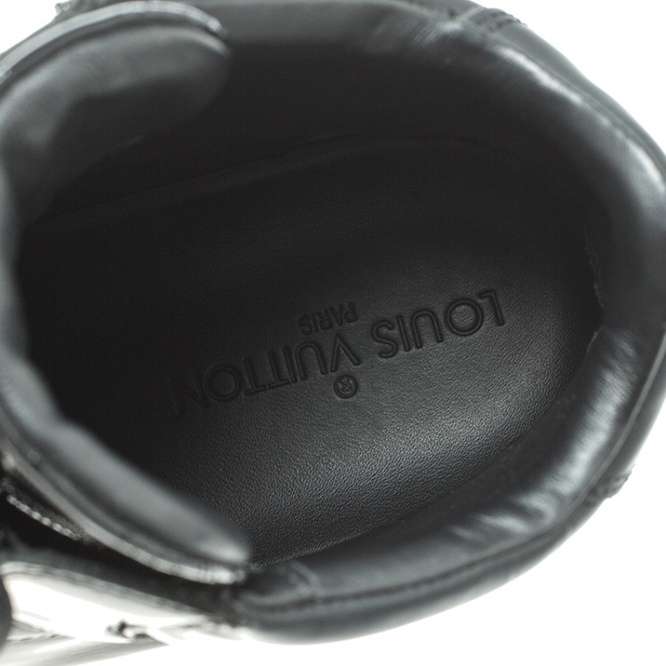 Pre Owned Louis Vuitton Black Leather Speaker High Top Sneakers Size 43