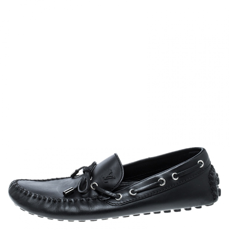 black lv loafers