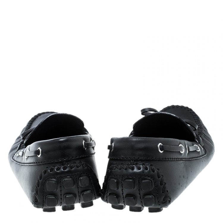 Pre Owned Louis Vuitton Black Leather Arizona Loafers Size 42