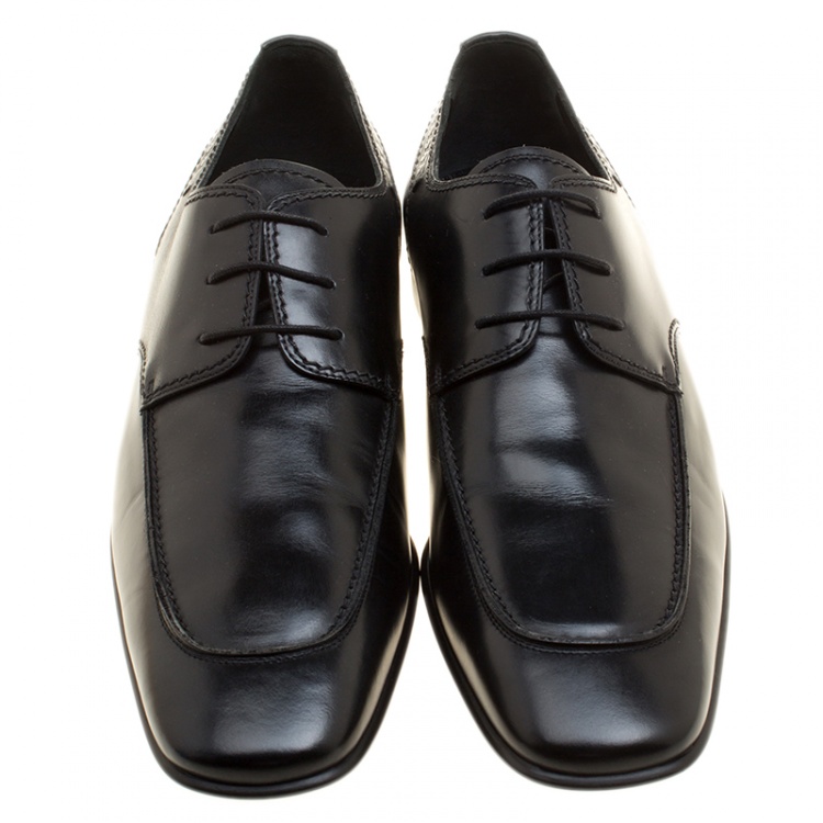 Pre Owned Louis Vuitton Black Leather Lace Up Derby Size 43.5