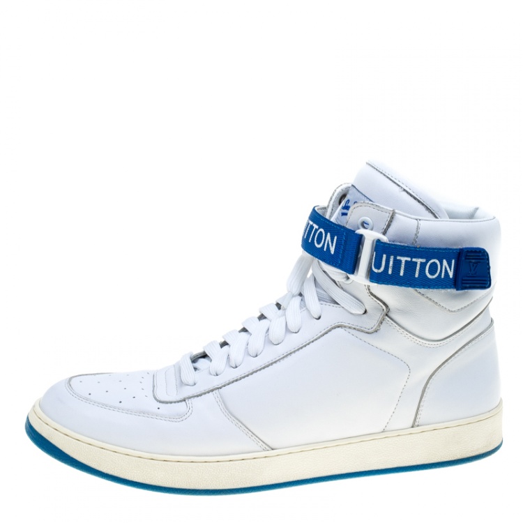 Louis Vuitton White Leather High Top Sneakers Size 44