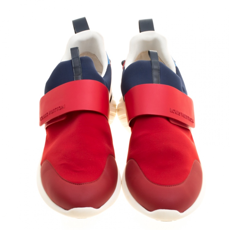Pre Owned Louis Vuitton Tri Color Neoprene America's Cup Regatta Sneakers Size 43.5