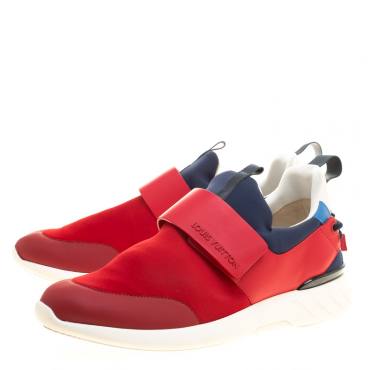 Pre Owned Louis Vuitton Tri Color Neoprene America's Cup Regatta Sneakers Size 43.5