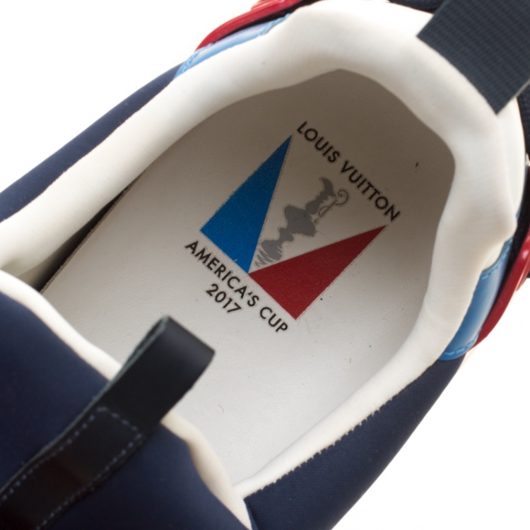 Pre Owned Louis Vuitton Tri Color Neoprene America's Cup Regatta Sneakers Size 43.5