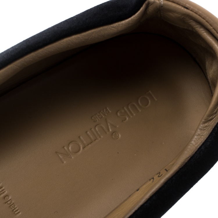 Pre Owned Louis Vuitton Black Suede Slip On Espadrilles Size 45
