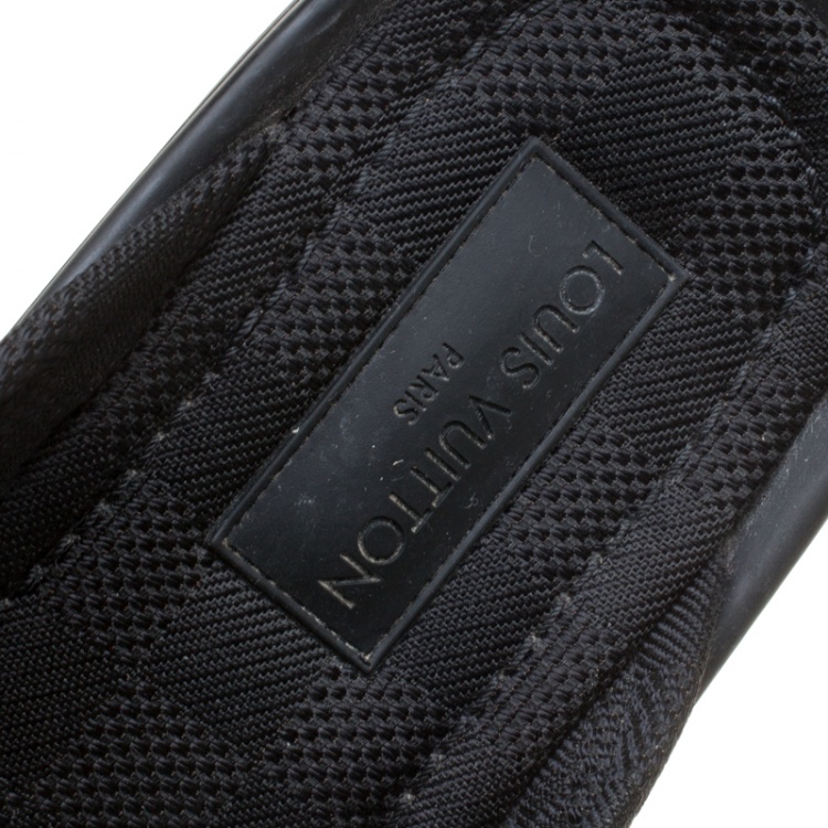 Pre Owned Louis Vuitton Black Damier Canvas and Leather Thong Sandals Size 43.5