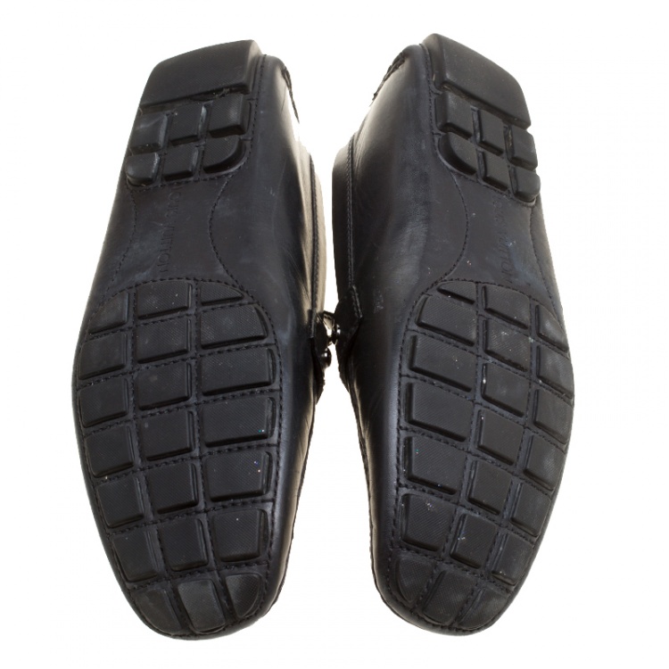 Pre Owned Louis Vuitton Black Leather Monte Carlo Loafers Size 44