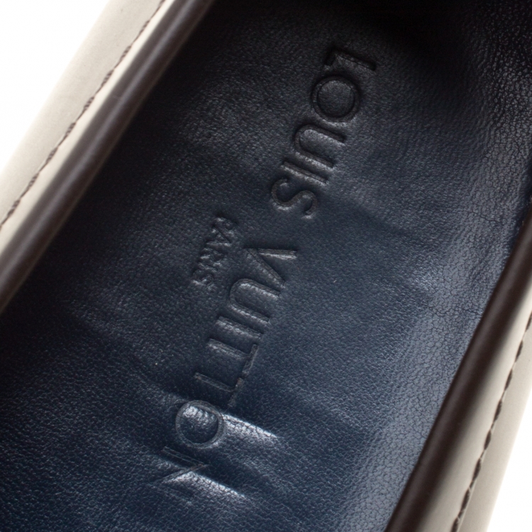 Pre Owned Louis Vuitton Brown Leather Hockenheim Loafers Size 43
