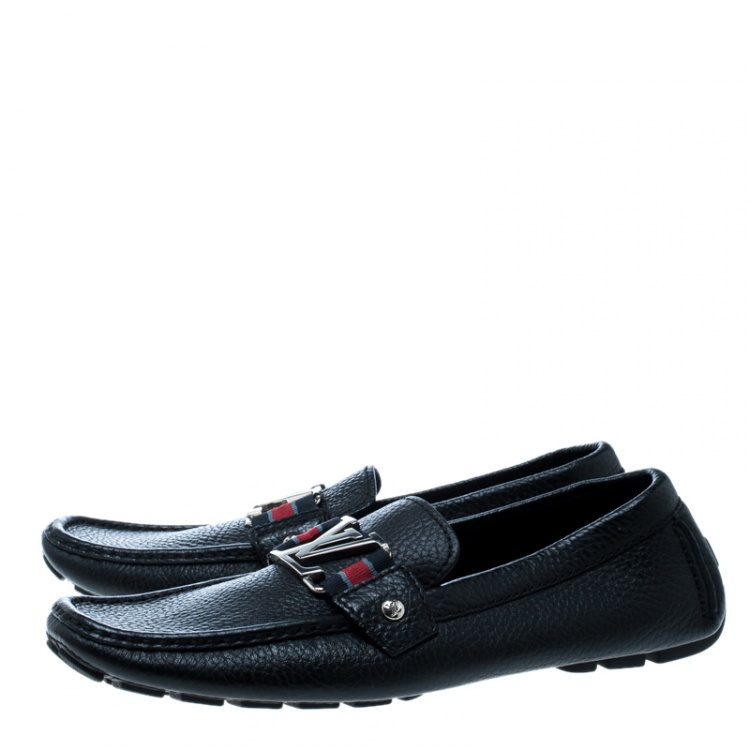 Pre Owned Louis Vuitton Black Leather Monte Carlo Loafers Size 41