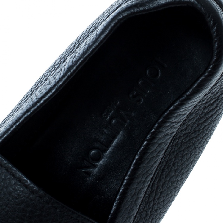 Pre Owned Louis Vuitton Black Leather Monte Carlo Loafers Size 41