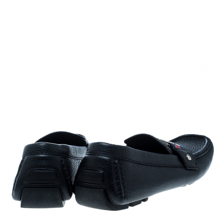 Pre Owned Louis Vuitton Black Leather Monte Carlo Loafers Size 41
