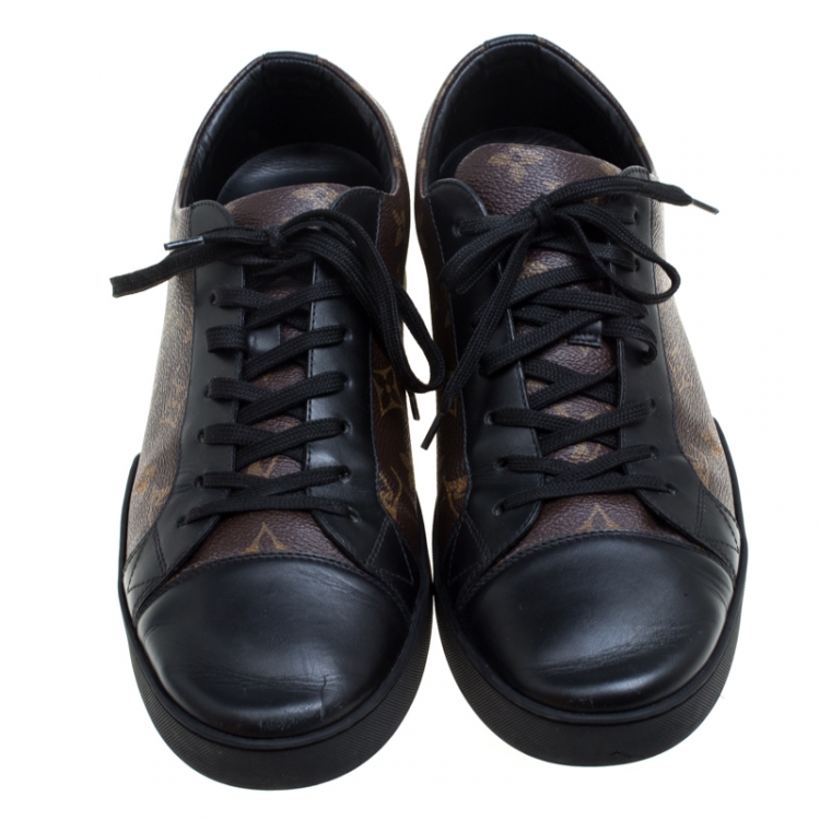 Pre Owned Louis Vuitton Monogram/Black Canvas and Leather Match Up Sneaker Size 42.5