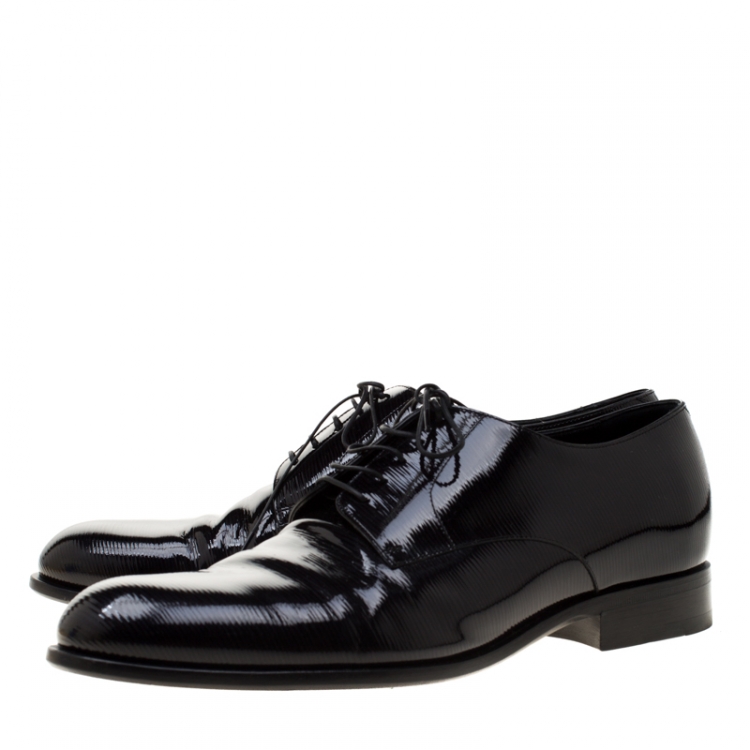Pre Owned Louis Vuitton Black Electric Epi Leather Derby Shoes Size 42