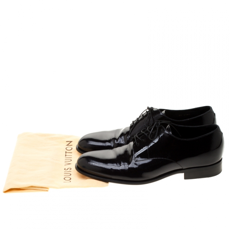 Pre Owned Louis Vuitton Black Electric Epi Leather Derby Shoes Size 42