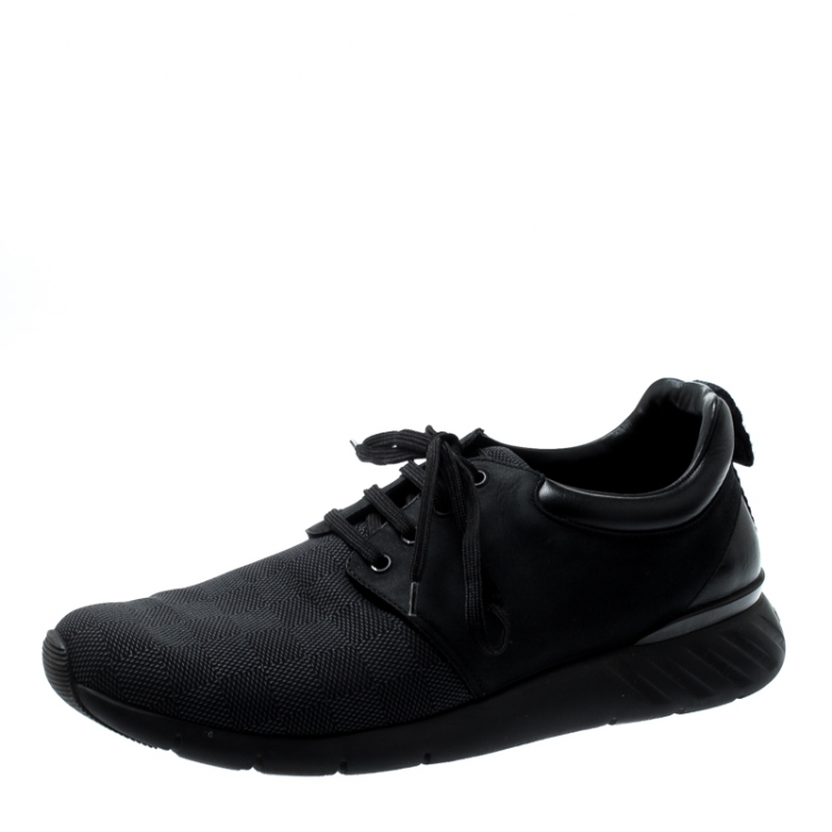 Louis Vuitton Black Damier Nylon and Nubuck Fastlane Sneakers Size