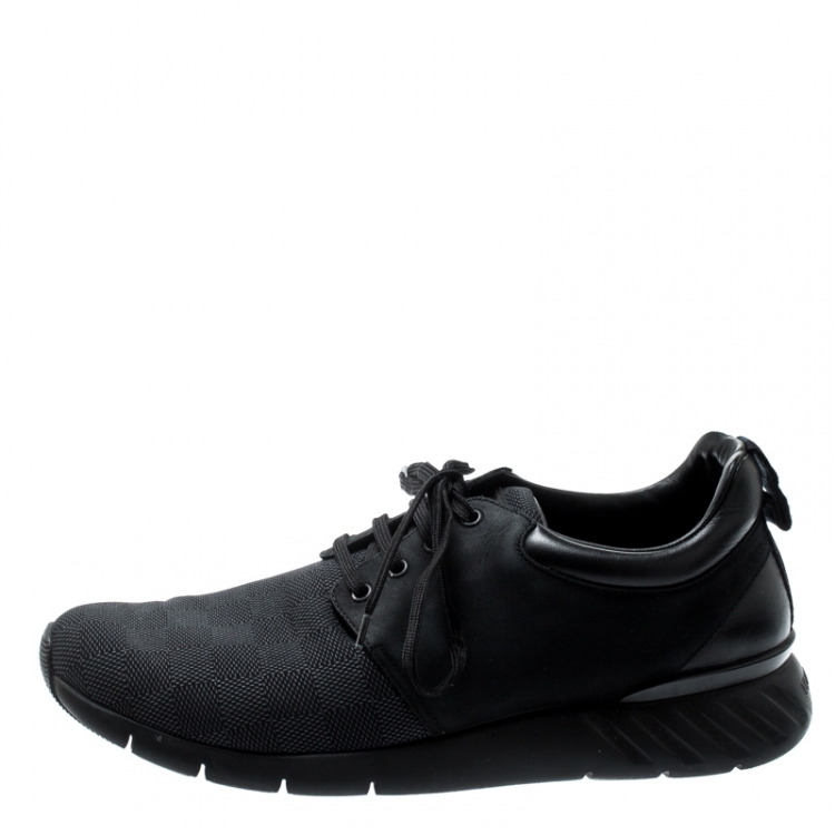 Louis Vuitton Fastlane Black Mesh Monogram Sneakers Shoes (Size 9.5 US)