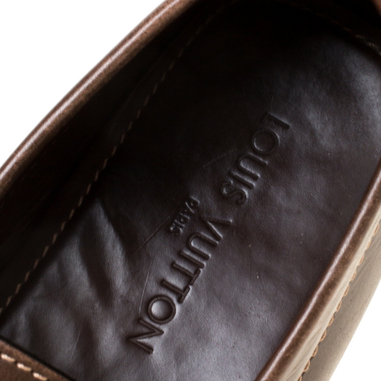Pre Owned Louis Vuitton Brown Leather Monte Carlo Loafers Size 43.5