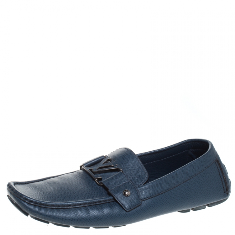 Louis Vuitton loafers model Monte-Carlo shoe, Cut 11 Blue Leather  ref.106909 - Joli Closet