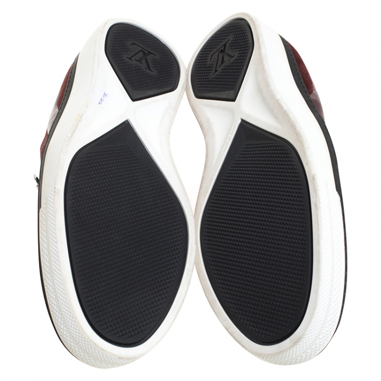 Pre Owned Louis Vuitton Multicolor Checkered Monogram Fabric, Leather And Suede Twister Slip-on Sneakers Size 41