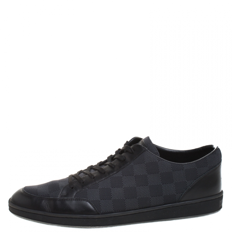✓ Louis Vuitton sneaker graphite damier nylon leather 6 LV 7 US