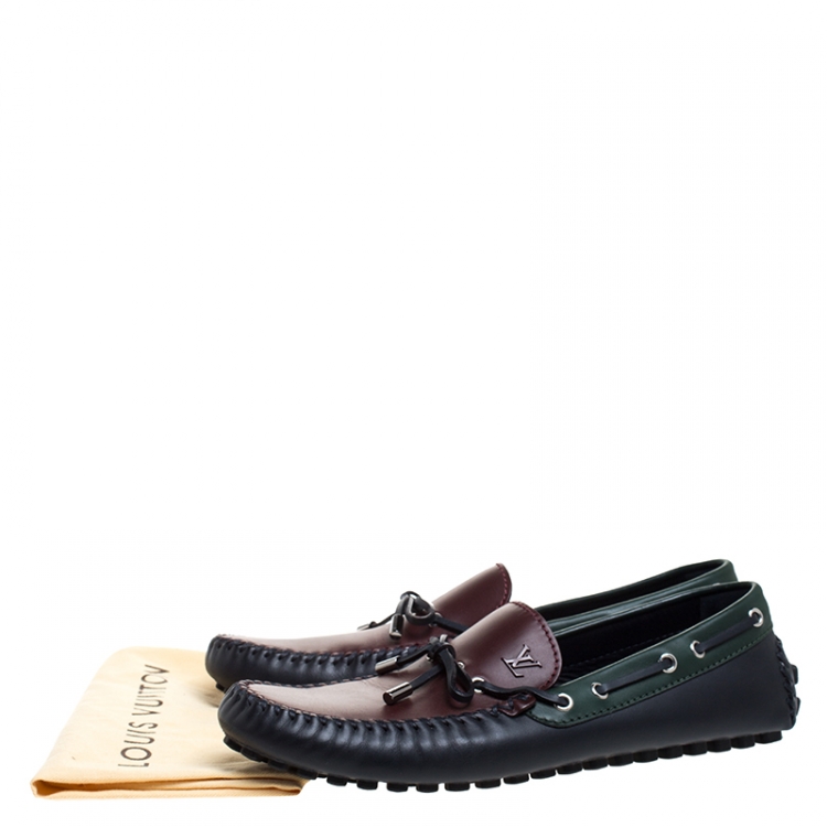 Pre Owned Louis Vuitton Tricolor Leather Arizona Loafers Size 43.5