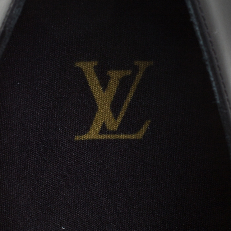Pre Owned Louis Vuitton Black Leather Lace Up Derby Size 41.5