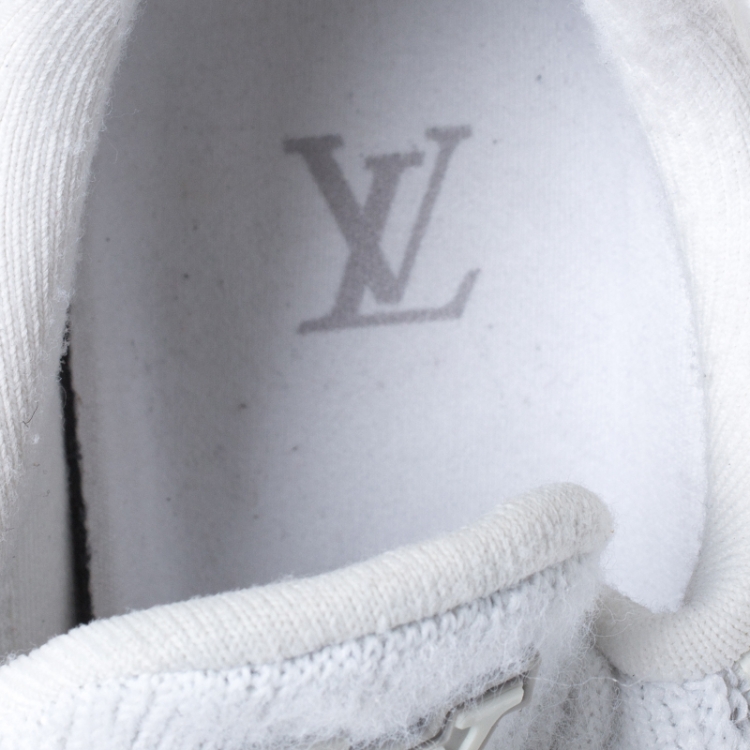 Pre Owned Louis Vuitton White Knit V.N.R Sneakers Size 43