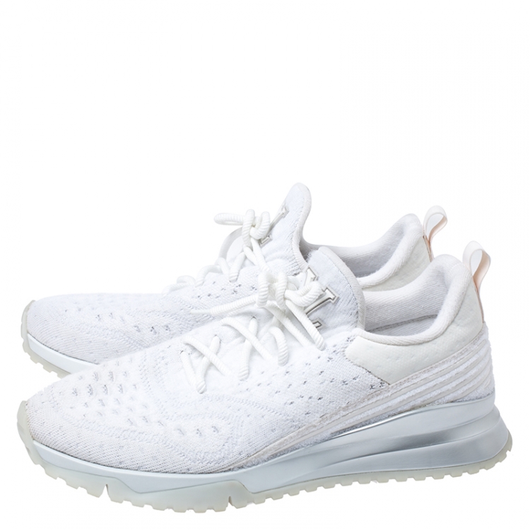 Pre Owned Louis Vuitton White Knit V.N.R Sneakers Size 43