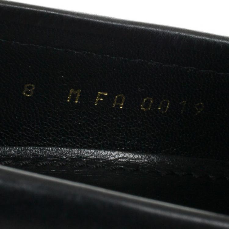 Pre Owned Louis Vuitton Damier Embossed Black Leather Loafers Size 41