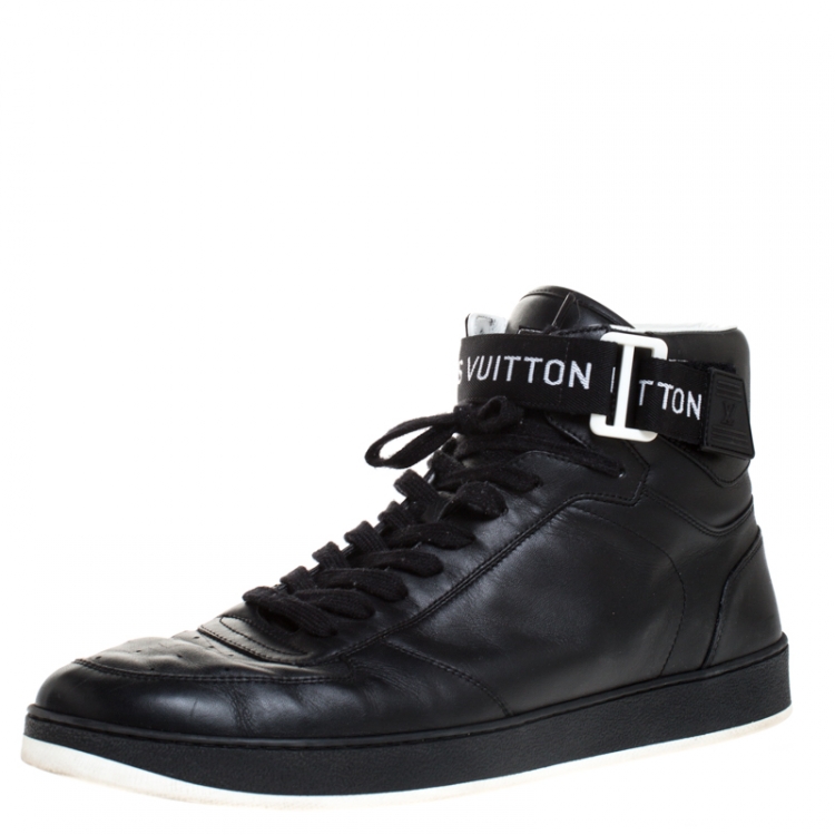 Louis Vuitton Black Leather Rivoli High Top Sneakers Size 44 Louis ...