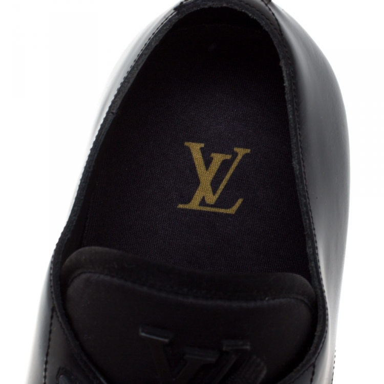 Pre Owned Louis Vuitton Black Leather Lace Up Derby Size 42
