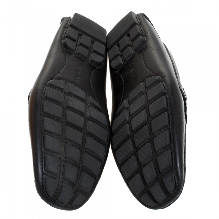 Pre Owned Louis Vuitton Black Leather Monte Carlo Loafers Size 43