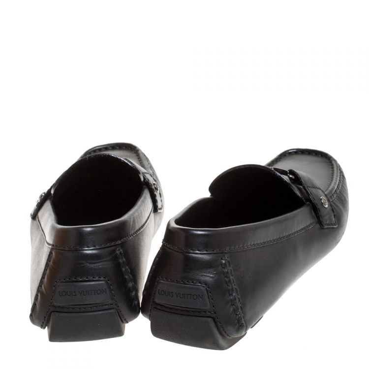 Pre Owned Louis Vuitton Black Leather Monte Carlo Loafers Size 43