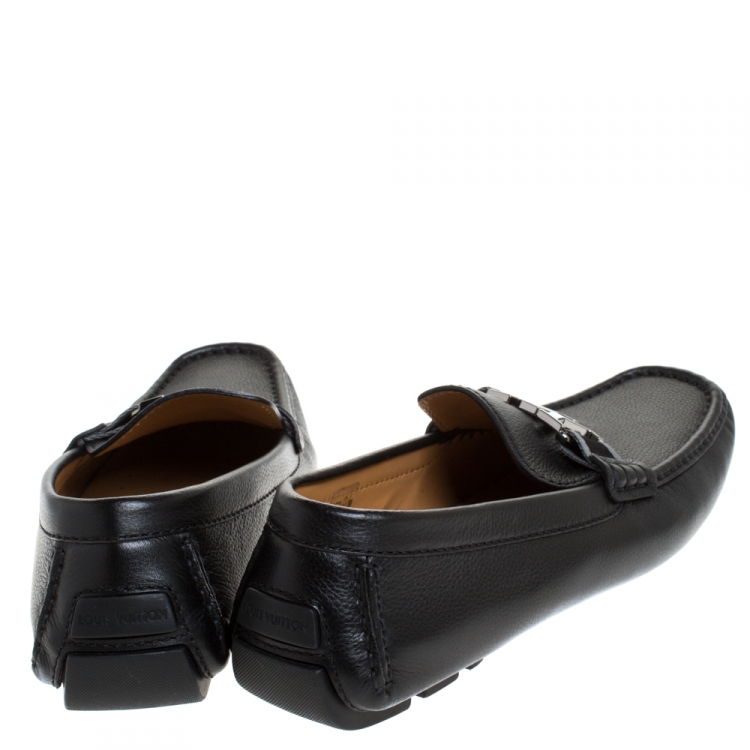 Pre Owned Louis Vuitton Black Leather Monte Carlo Loafers Size 41.5