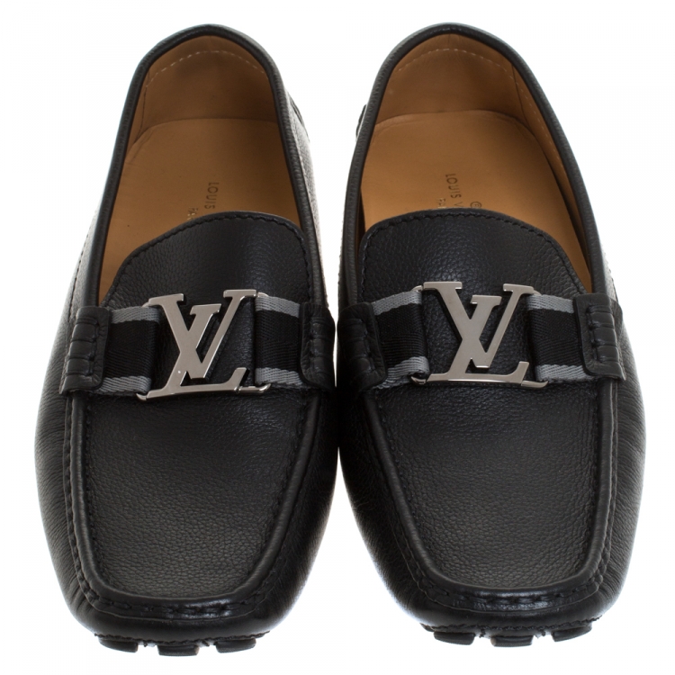 Pre Owned Louis Vuitton Black Leather Monte Carlo Loafers Size 41.5