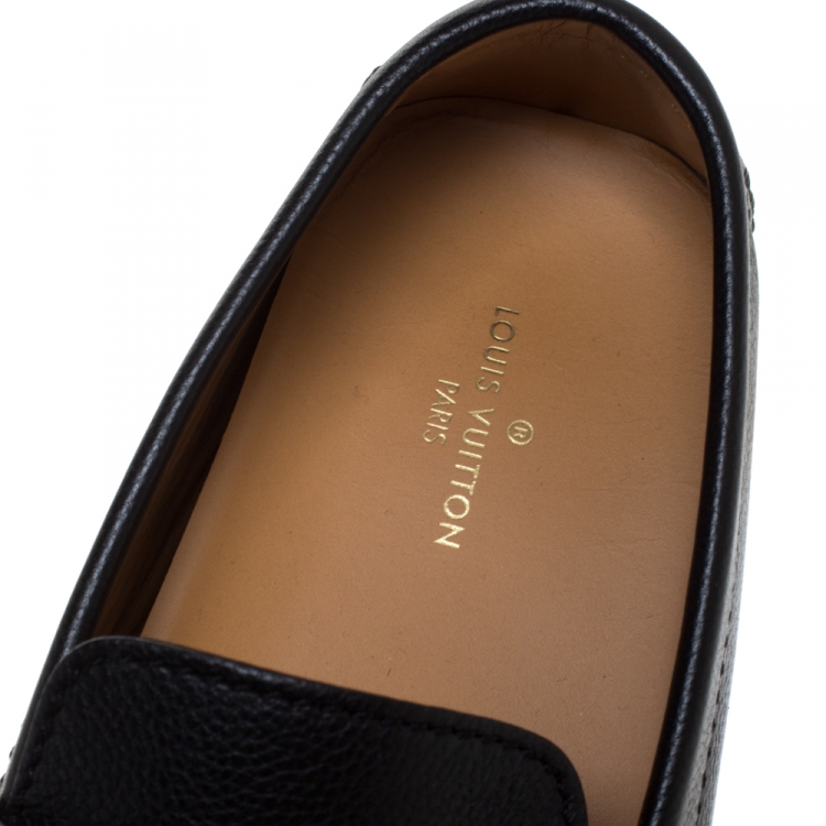 Pre Owned Louis Vuitton Black Leather Monte Carlo Loafers Size 41.5