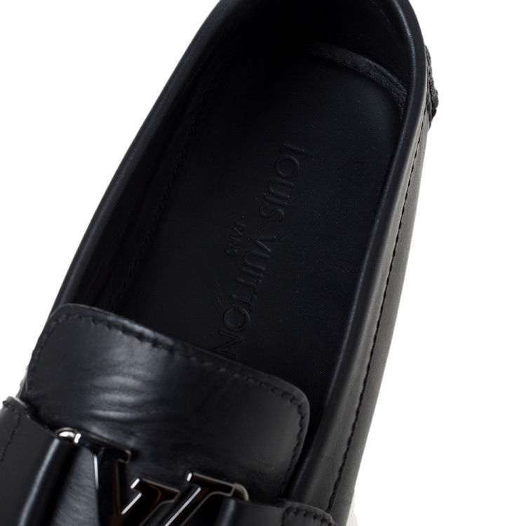 Pre Owned Louis Vuitton Black Leather Monte Carlo Loafers Size 43