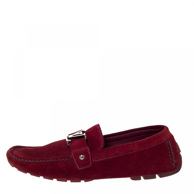 Louis Vuitton Red Suede Monte Carlo Loafers Size 45 Louis Vuitton