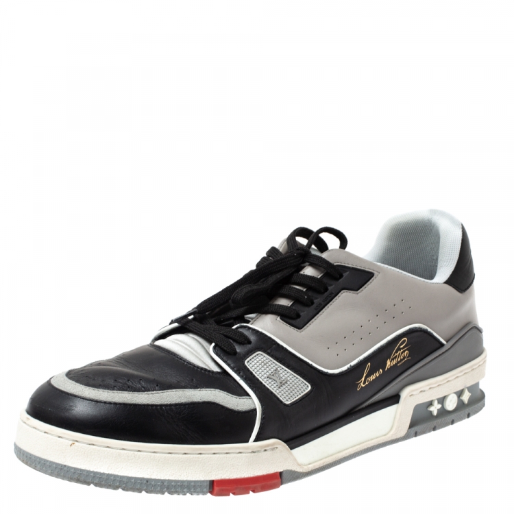 Louis Vuitton Black Suede LV Trainer Sneakers Size 44 Louis