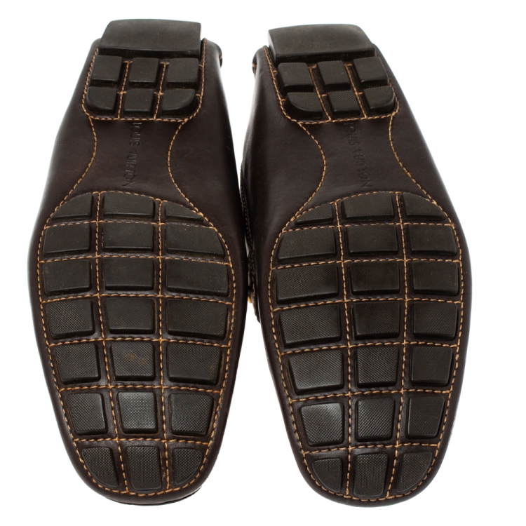 Pre Owned Louis Vuitton Brown Leather Monte Carlo Loafers Size 43.5