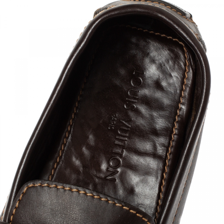 Pre Owned Louis Vuitton Brown Leather Monte Carlo Loafers Size 43.5