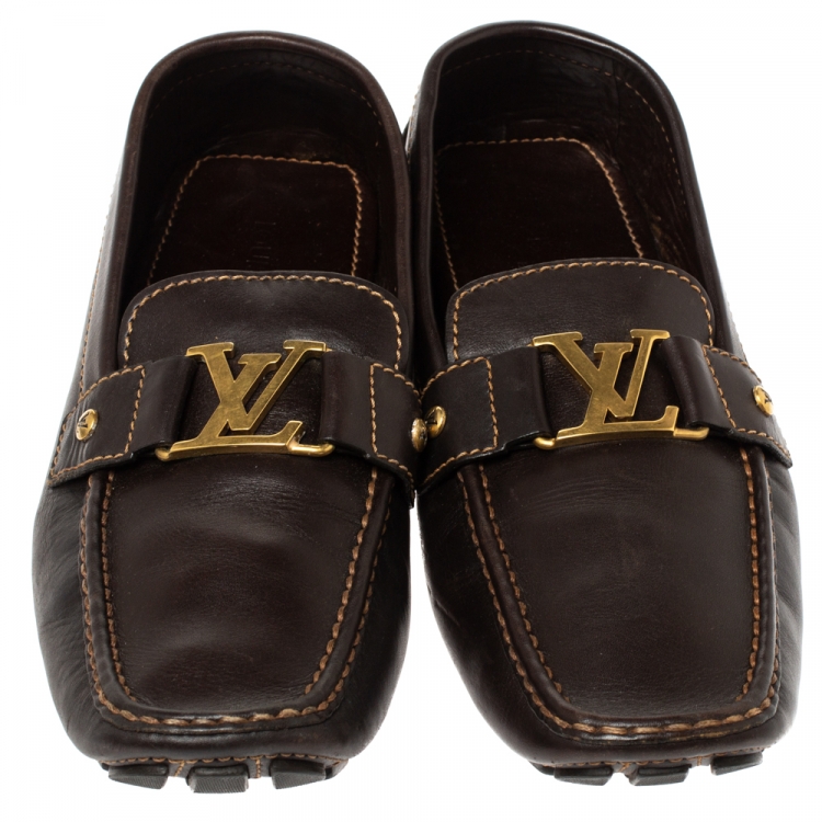 Louis Vuitton Brown Leather Monte Carlo Loafers Size 43.5 Louis Vuitton ...