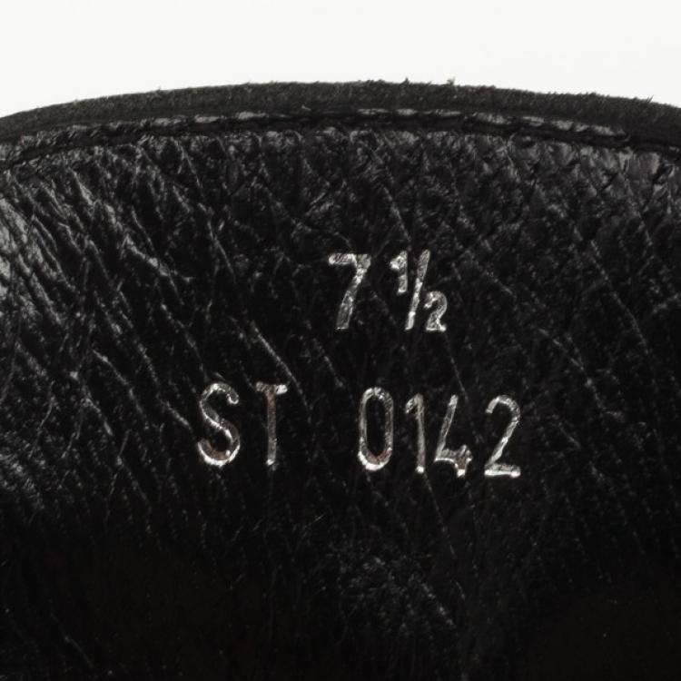 Pre Owned Louis Vuitton Black Glazed Leather Dress Lace Up Shoes Size 40.5