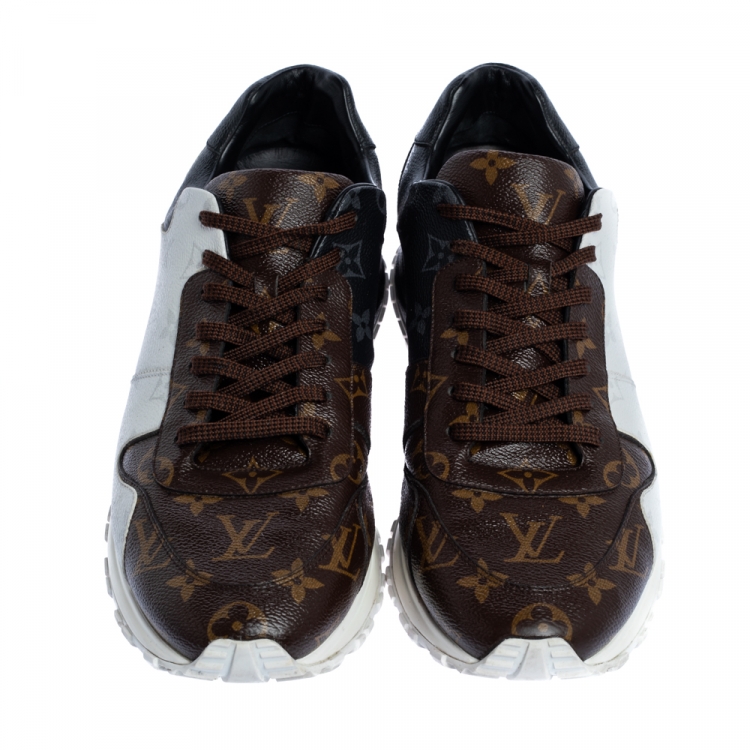 Pre Owned Louis Vuitton Tri Color Monogram Coated Canvas Run Away Sneakers Size 45