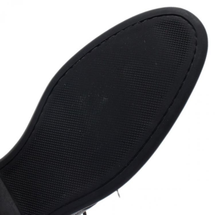 Pre Owned Louis Vuitton Black Leather Damier Infini Richelieu Size 42