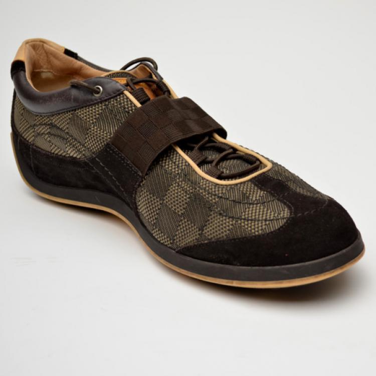 Pre Owned Louis Vuitton Damier Ebene Brown Sneakers Size 43.5